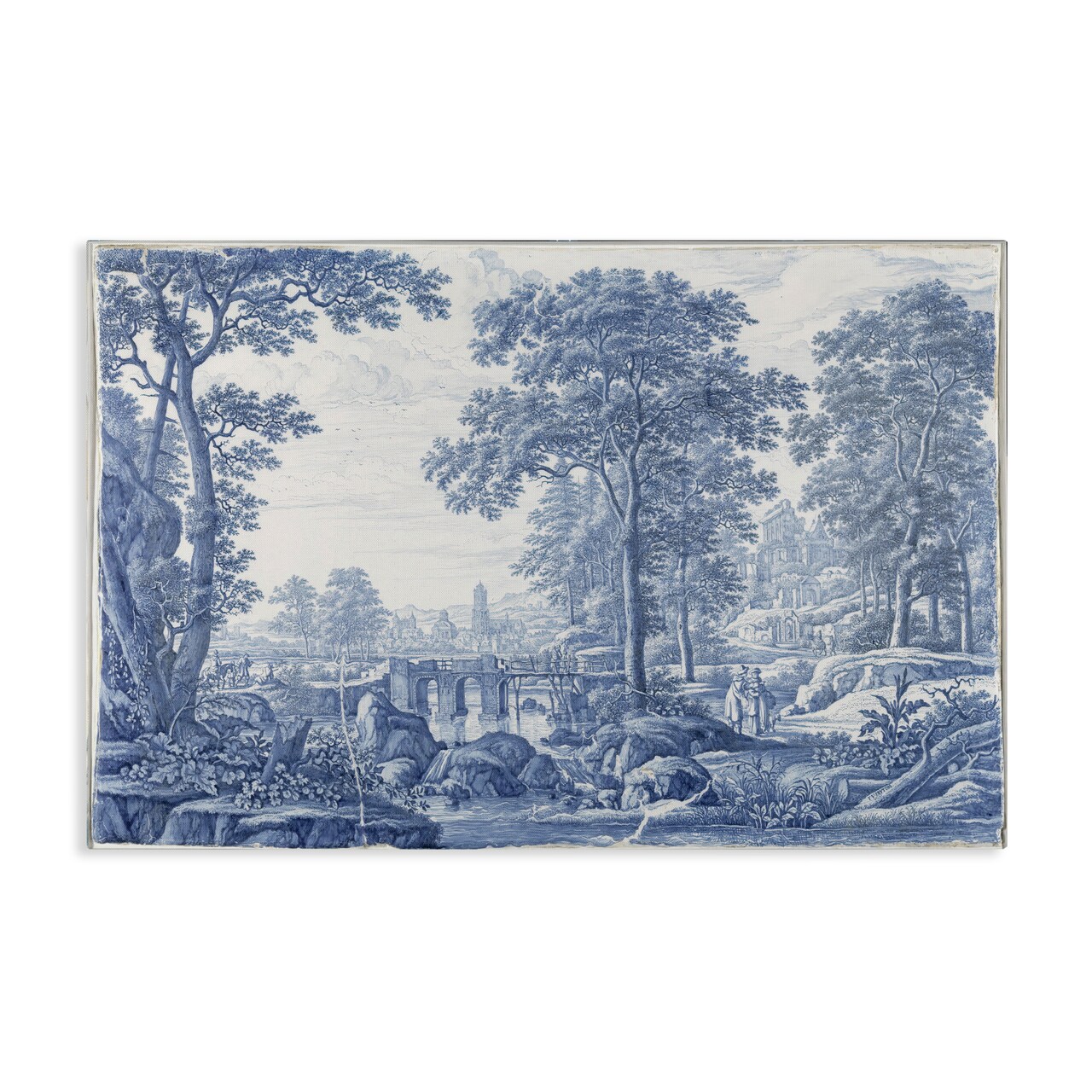 Stupell Industries Vintage Blue Tinted Toile Canvas, design by Vintage Hustle